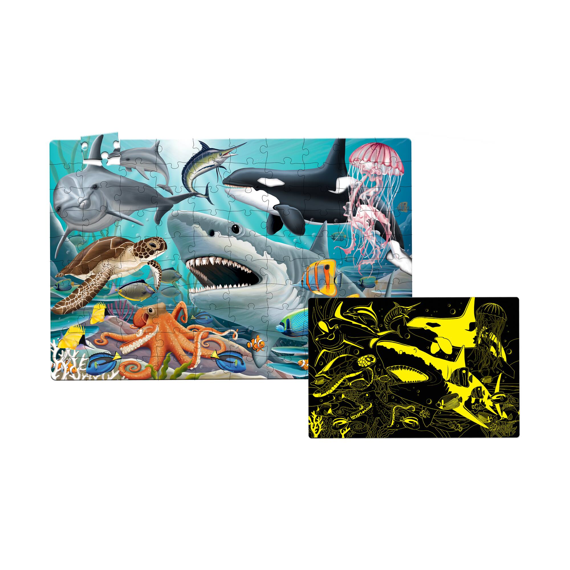 Puzzle Doubles! - Glow in the Dark Sea Life: 100 Pcs